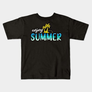 Summer Beach Palm Trees Holiday Kids T-Shirt